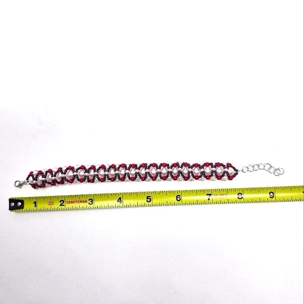 Handmade beaded bracelet with claps - Picture 2 of 2